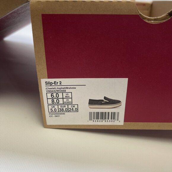 VANS Slip-Er 2 Mule Slippers Gray Cheetah AOP Black White Gum Cozy Men 6, Wom 8 - Picture 9 of 12